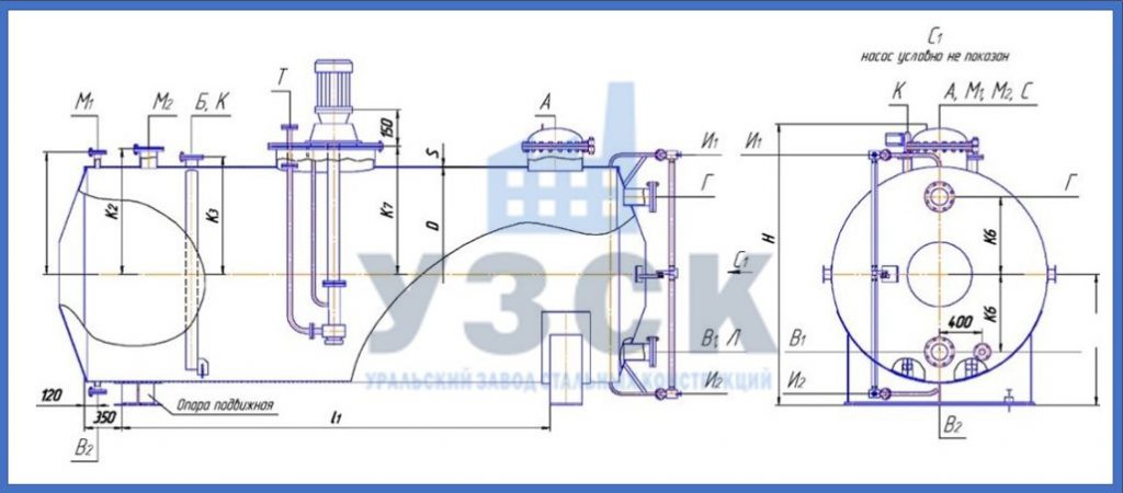 Чертеж емкости ГКК в Улан-Удэ